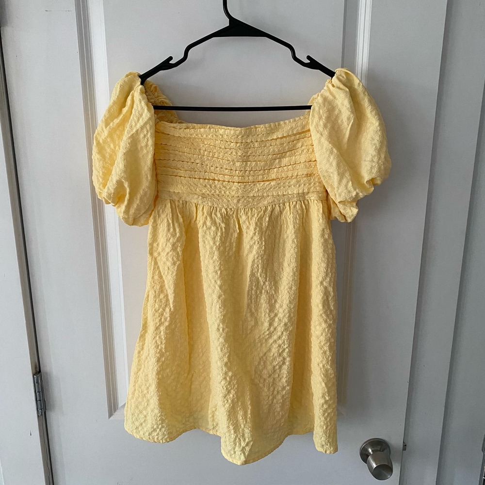 Abercrombie & Fitch Women's Top Yellow Emerson Off-The-Shoulder Skort NWT's XXS
